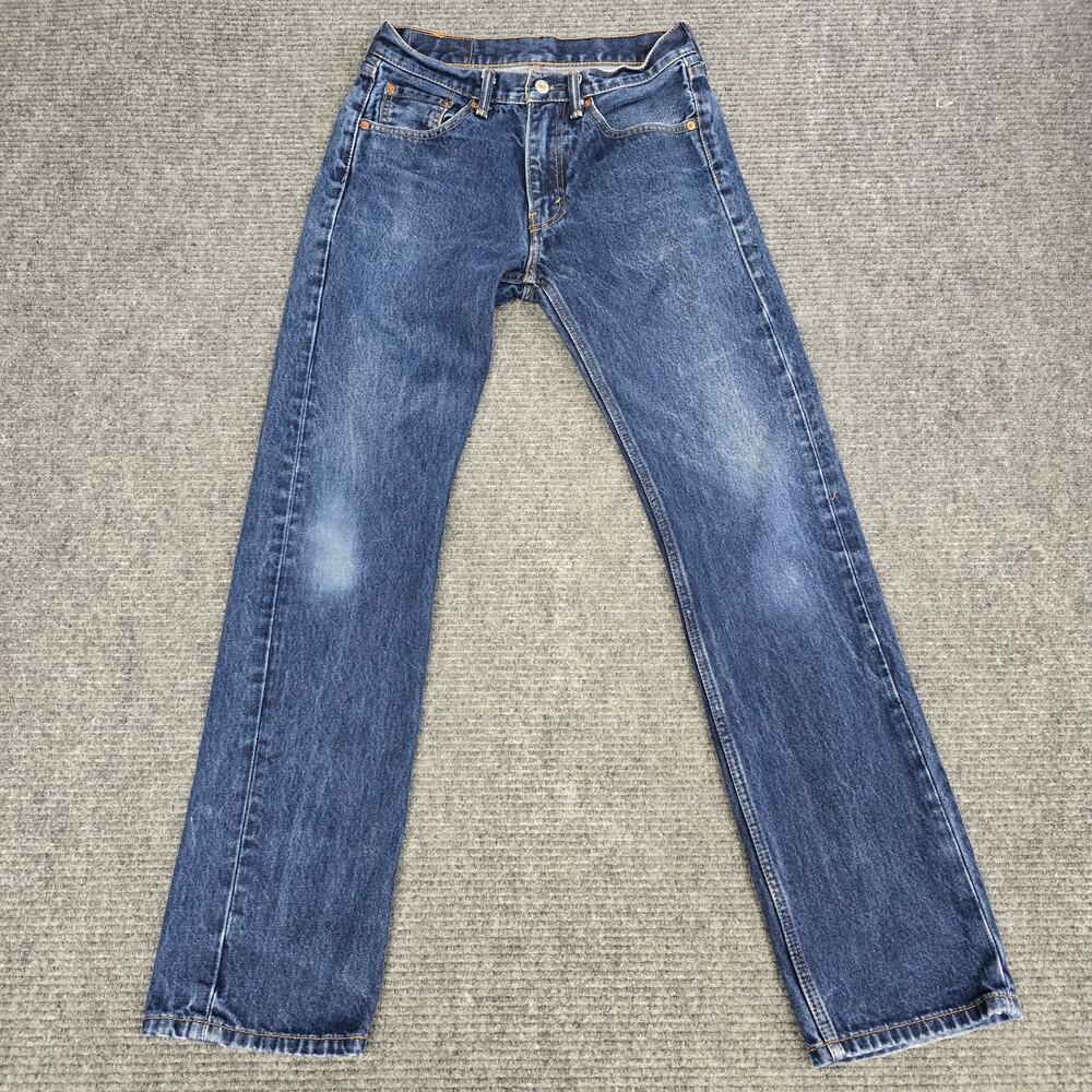 Levi's 505 Jeans Mens 30x34 Dark Stonewash Blue Regular Fit Straight Leg